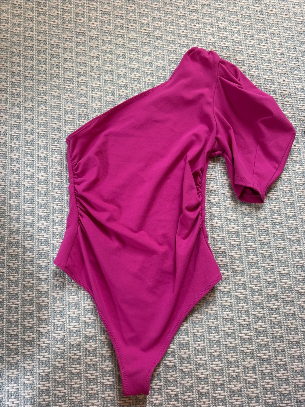 Free People One-Shoulder Magenta Bodysuit